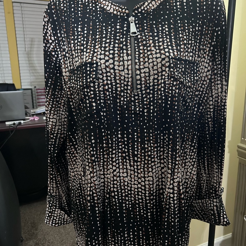 Kim Rogers Peppered Patterned Blouse size L